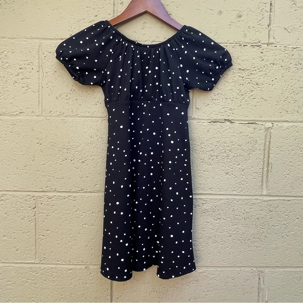 Wonder Nation Black and‎ White Polka Dot Dress girls size 6-6x